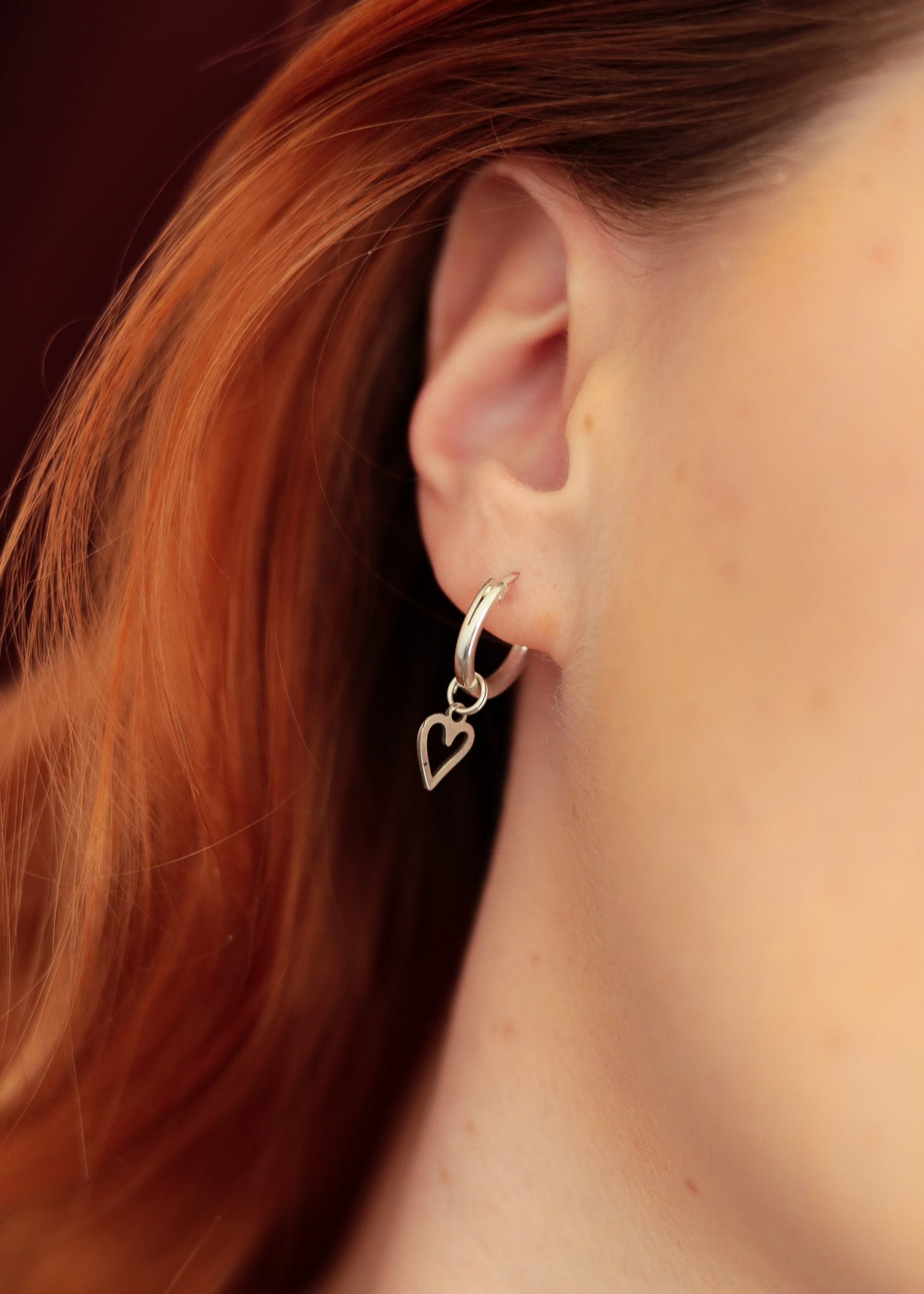 Heart Charm Huggie Hoops