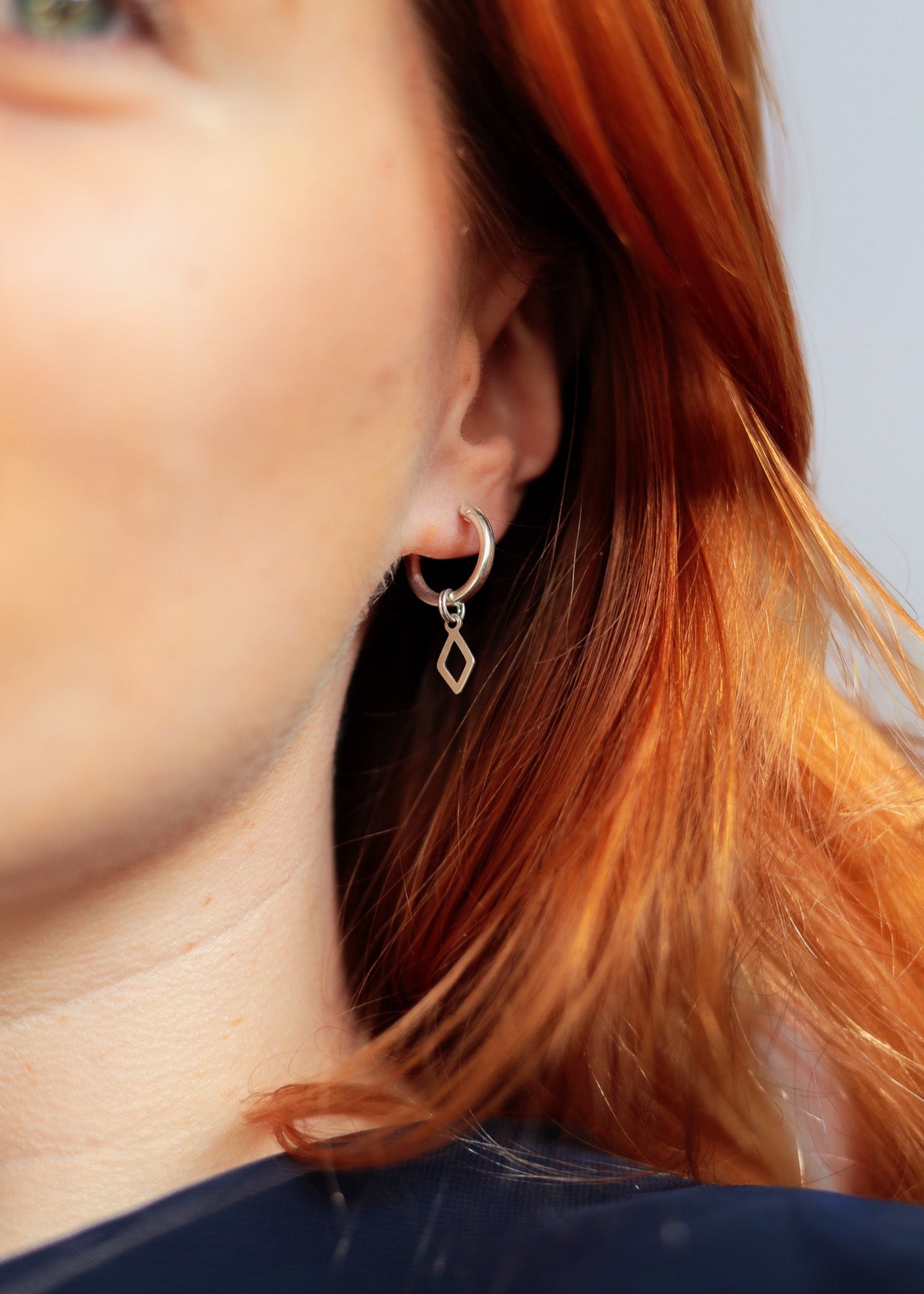 Diamond Charm Huggie Hoops