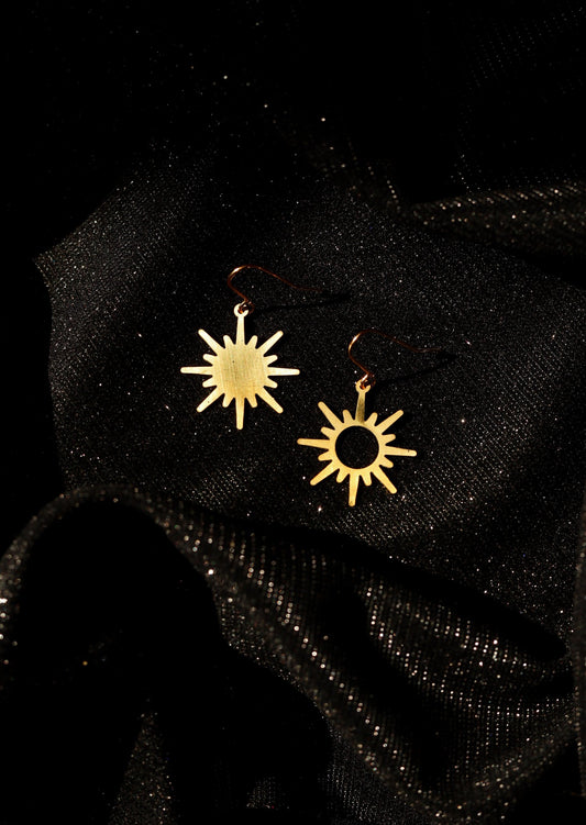Sunburst Asymmetrical Earrings
