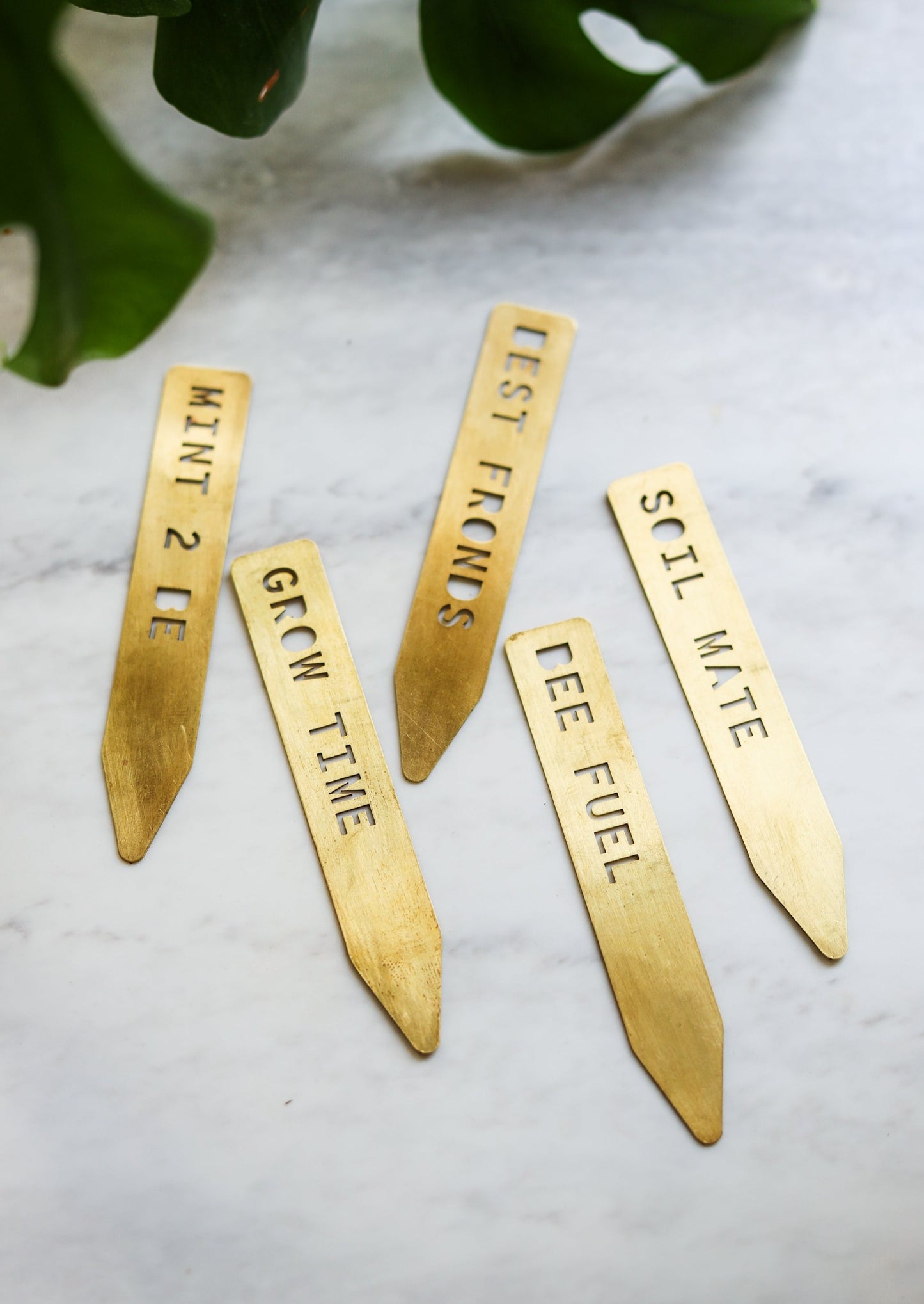 Houseplant Pun Markers - Brass
