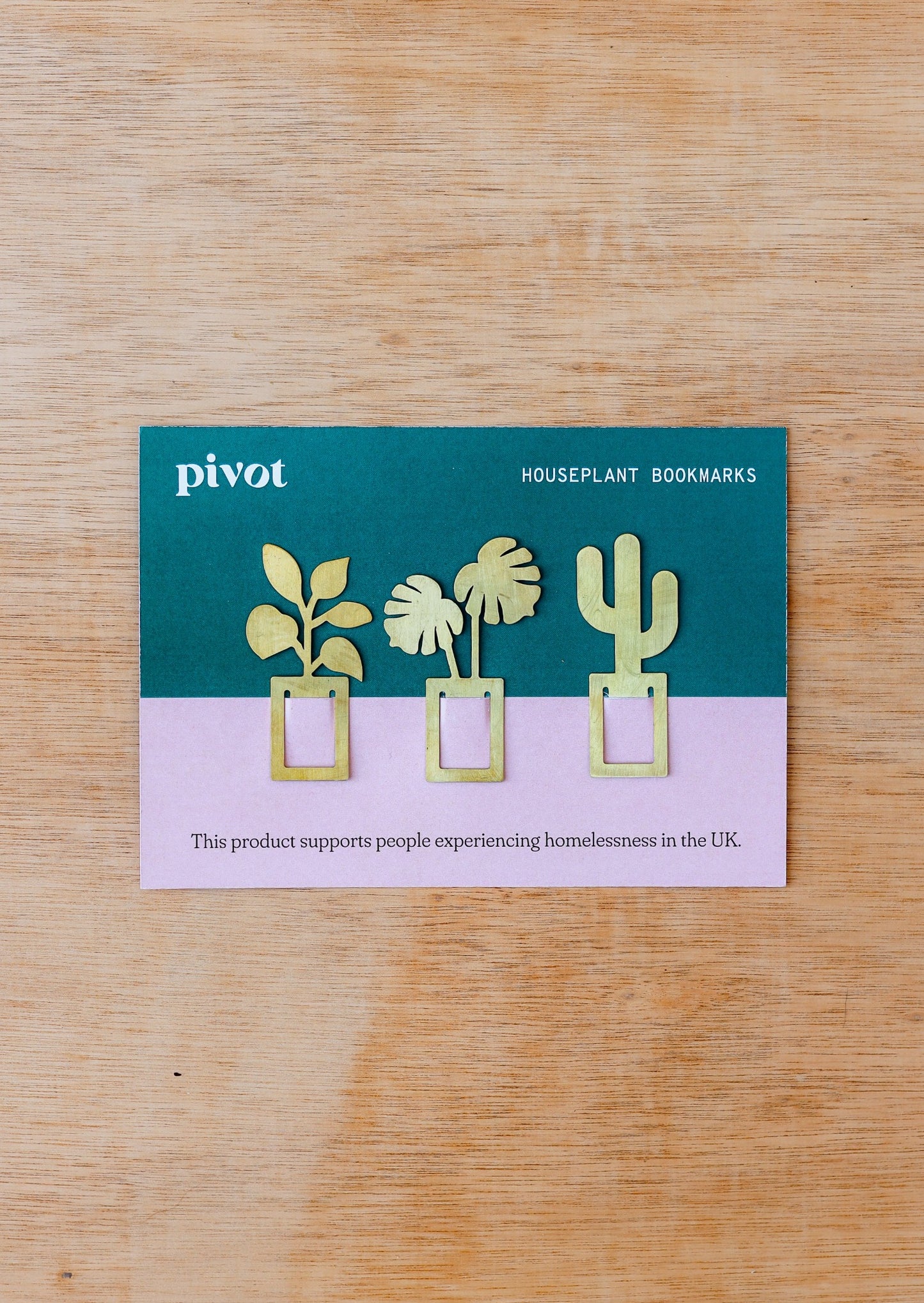 Houseplant Bookmark Trio - Brass