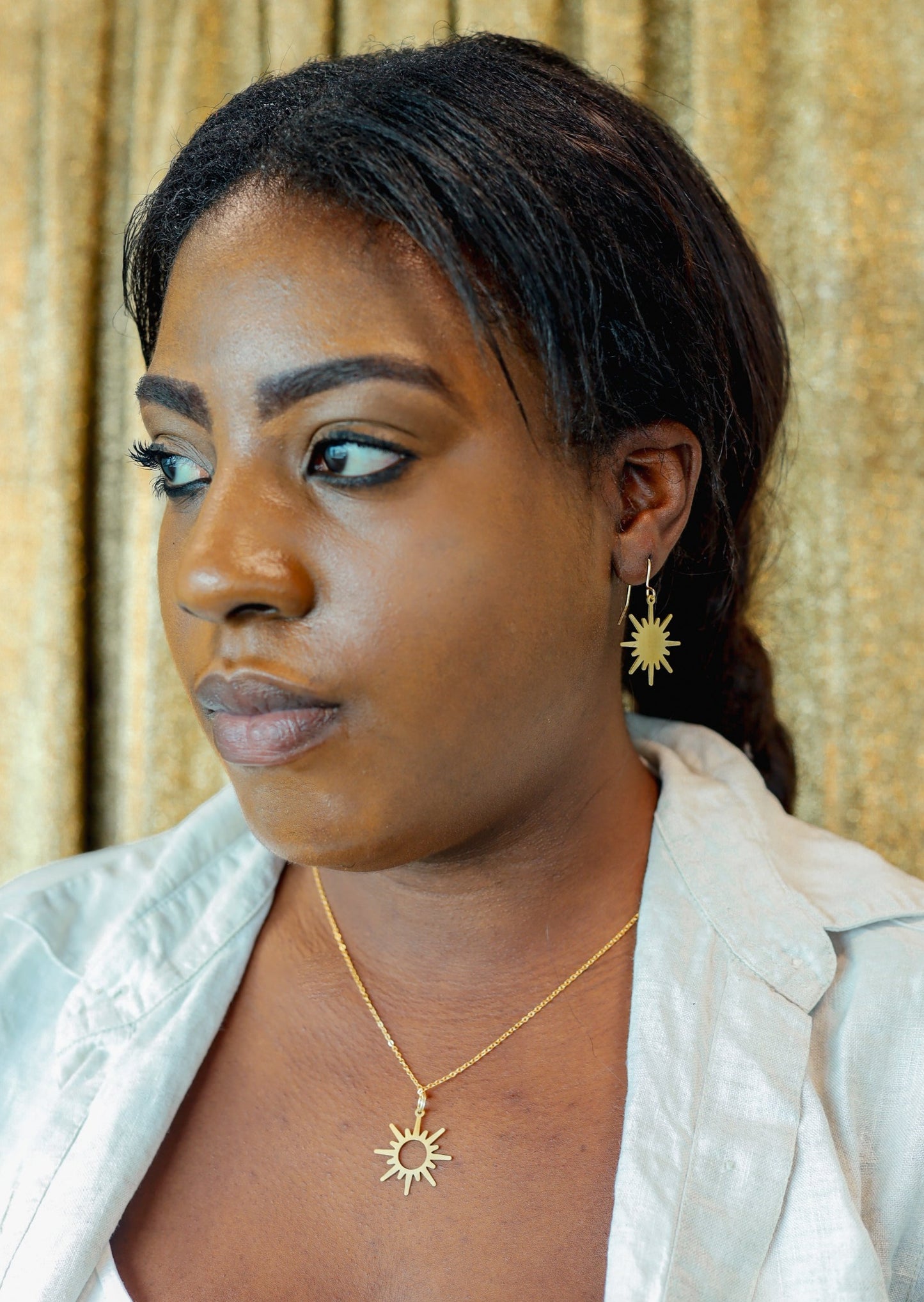 Sunburst Asymmetrical Earrings