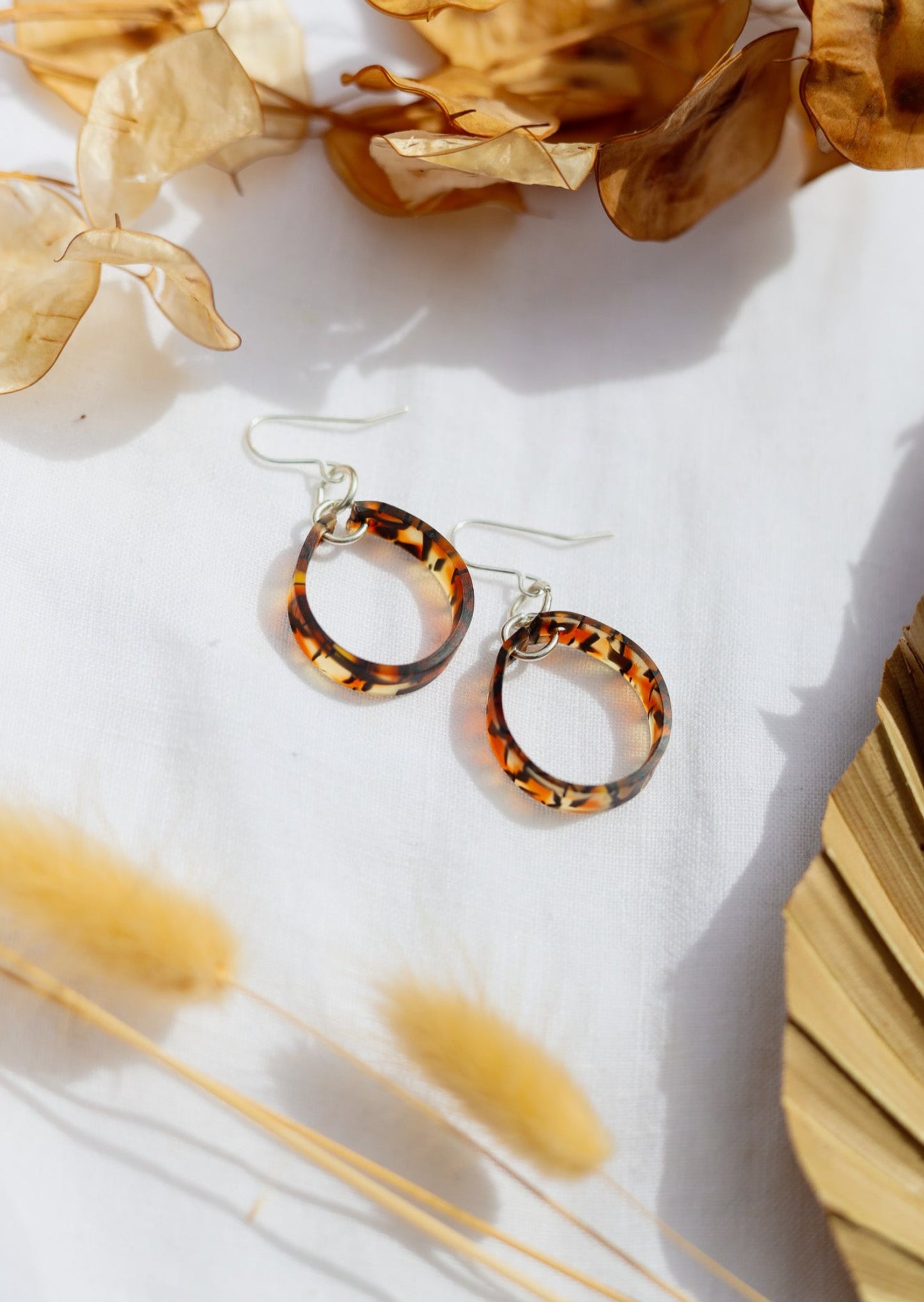 Acetate Tortoiseshell Hoop Earrings