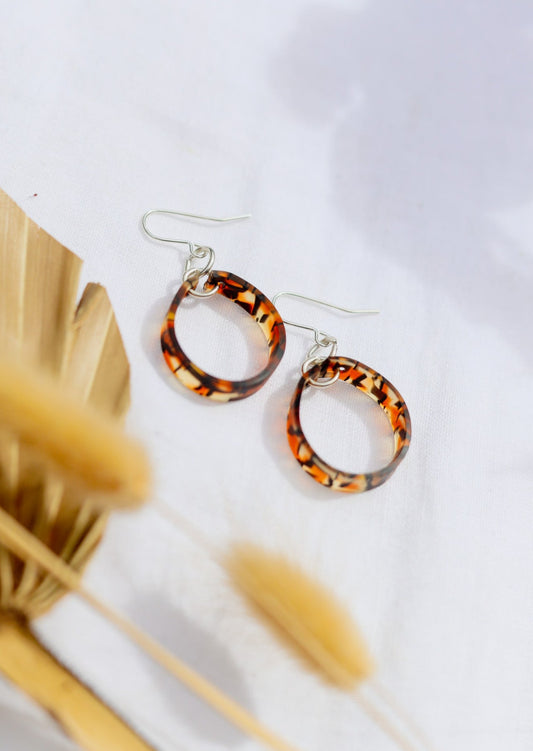 Acetate Tortoiseshell Hoop Earrings