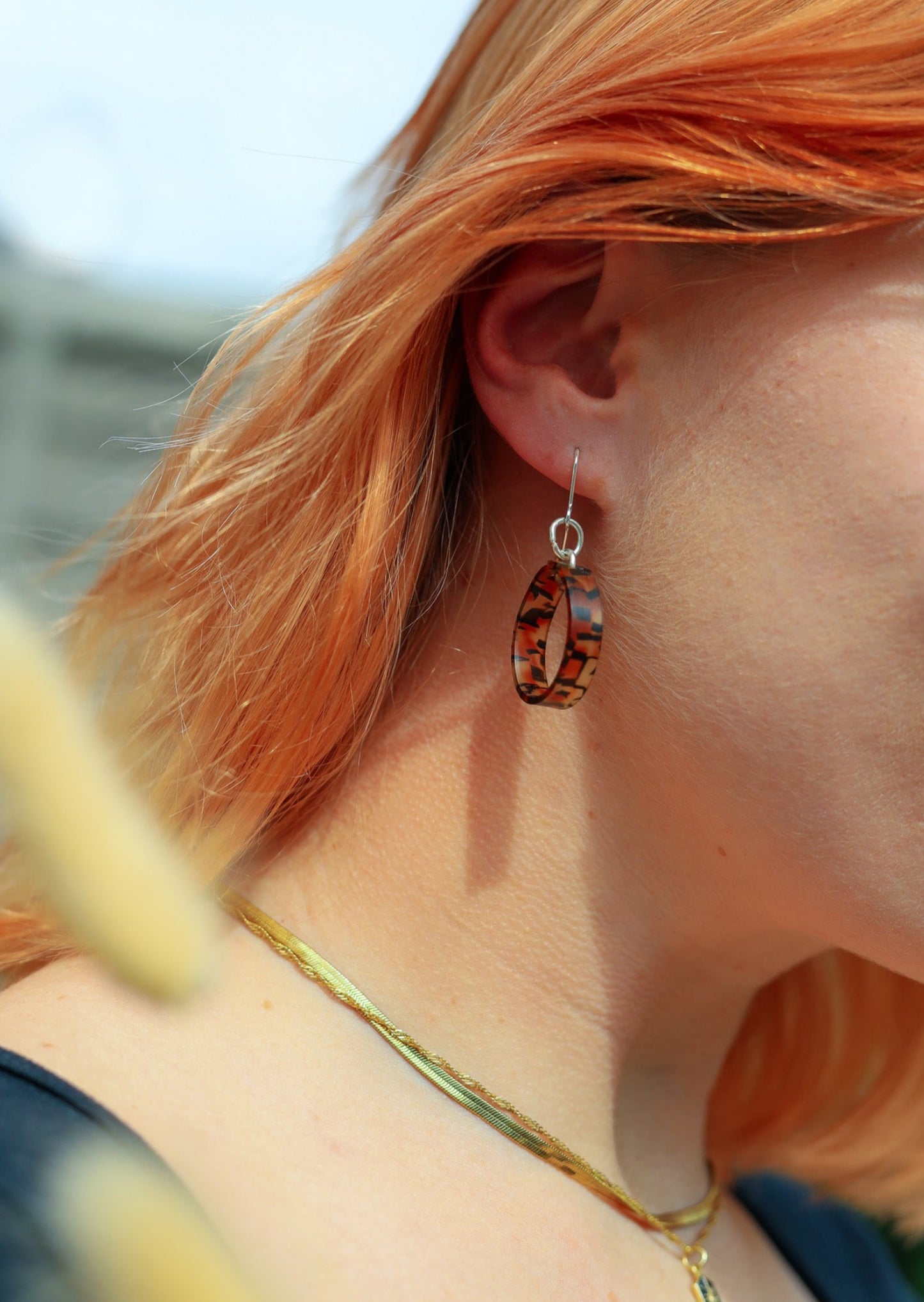 Acetate Tortoiseshell Hoop Earrings