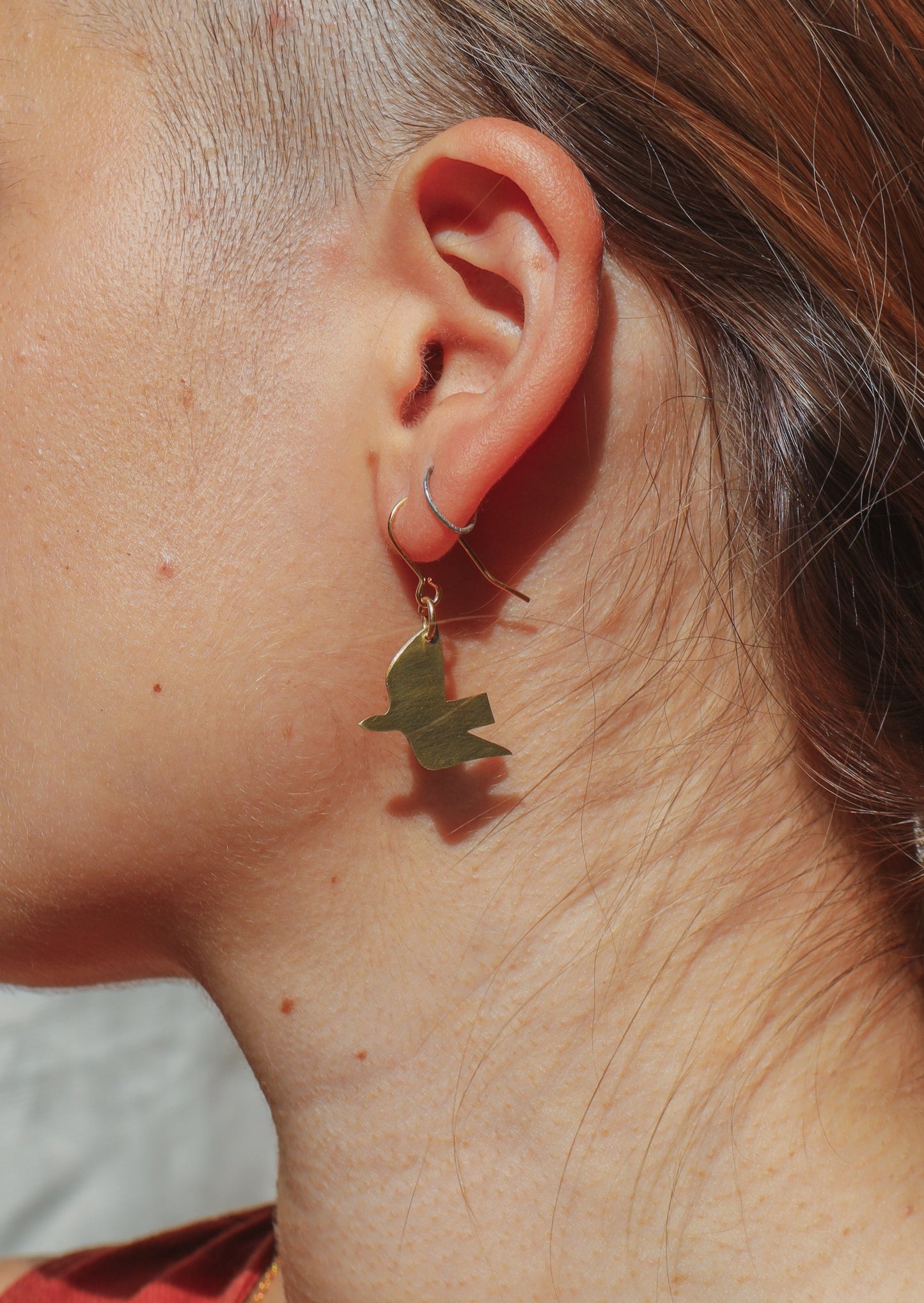 Brass Dove Earrings