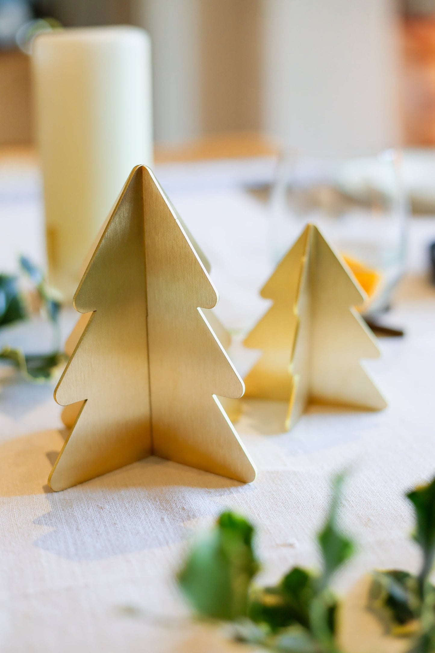Christmas Tree Table Decoration - Brass