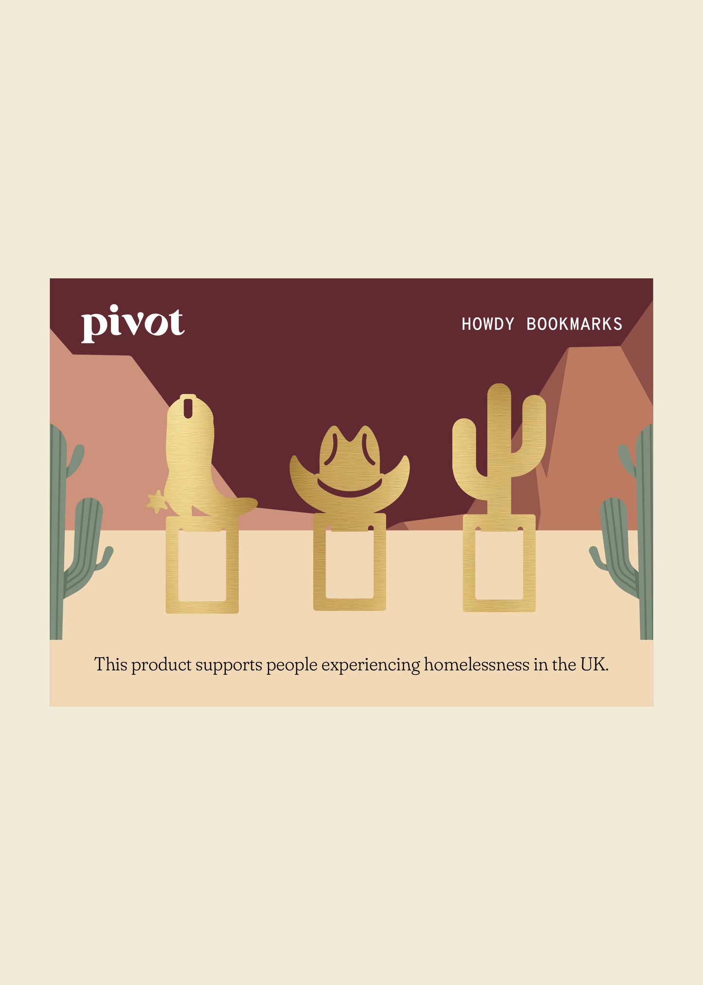 Howdy Cowboy Bookmark Trio - Brass