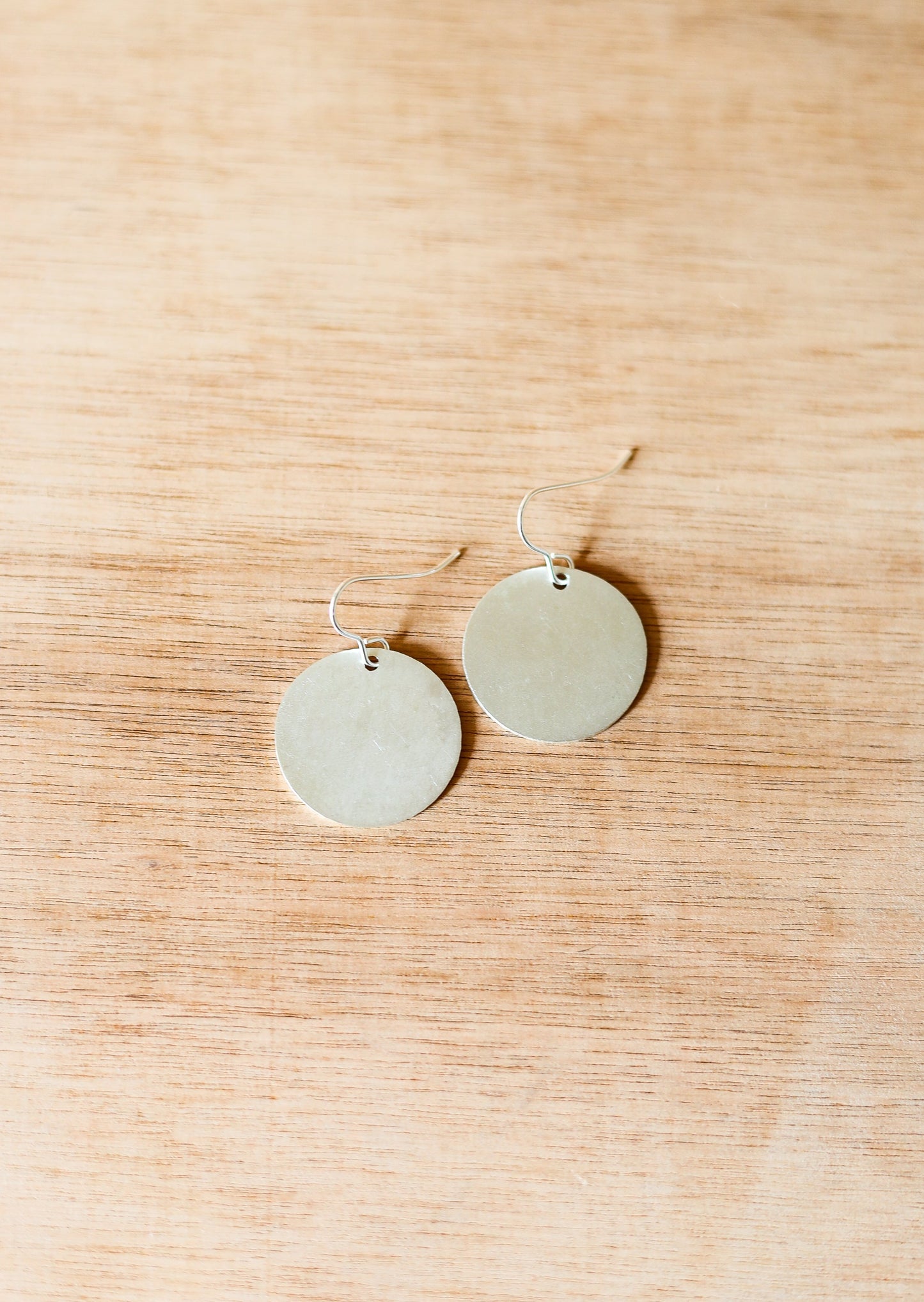 Luna Disc Silver Earrings
