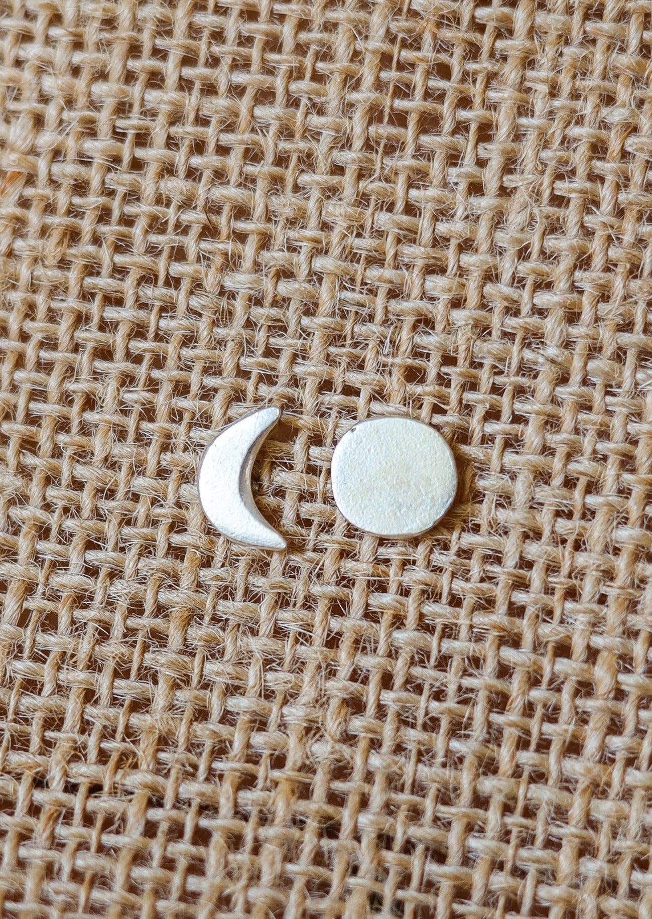 Mismatched Moon Silver Studs