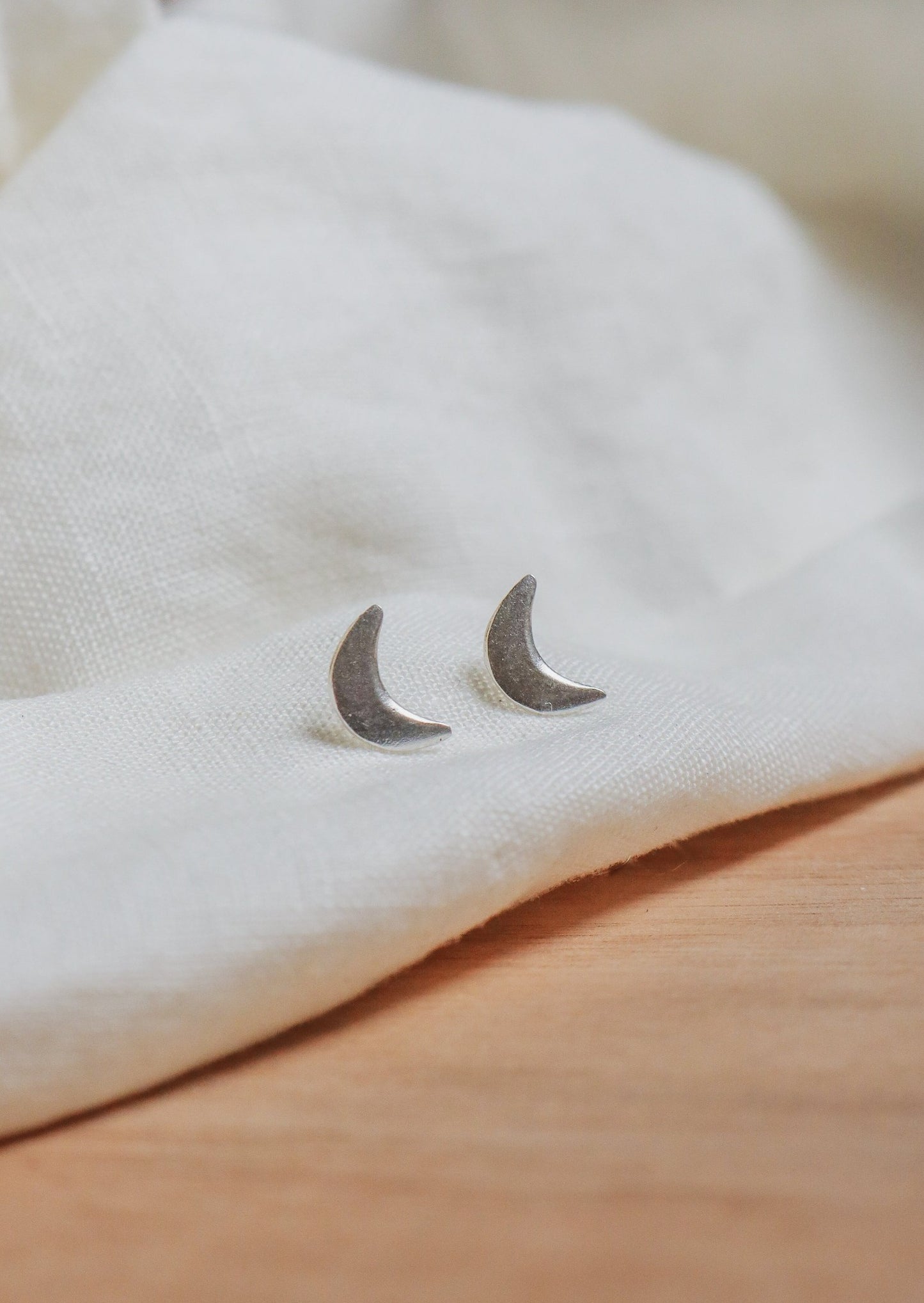 Crescent Silver Studs