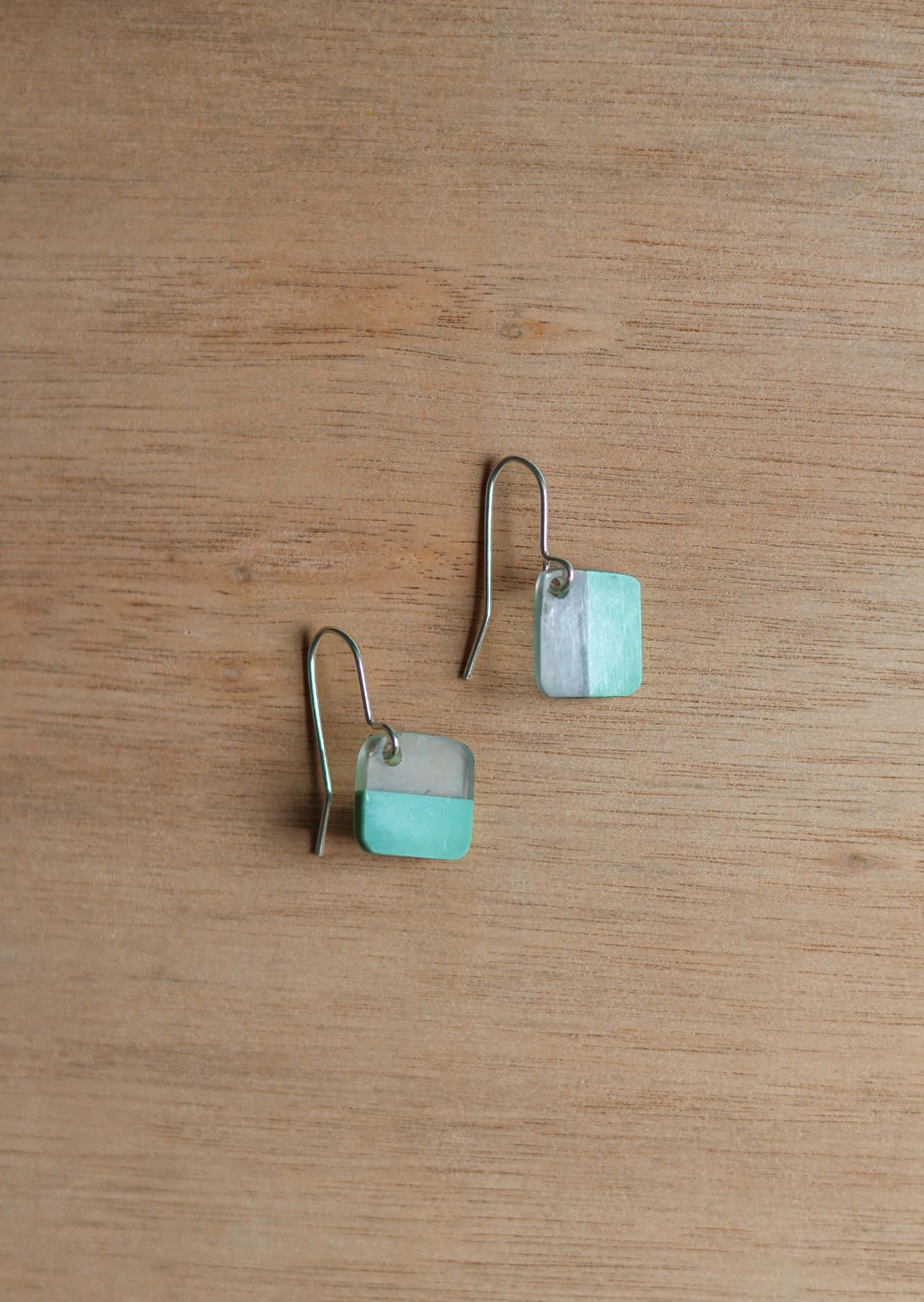 Acetate Sage Square Earrings