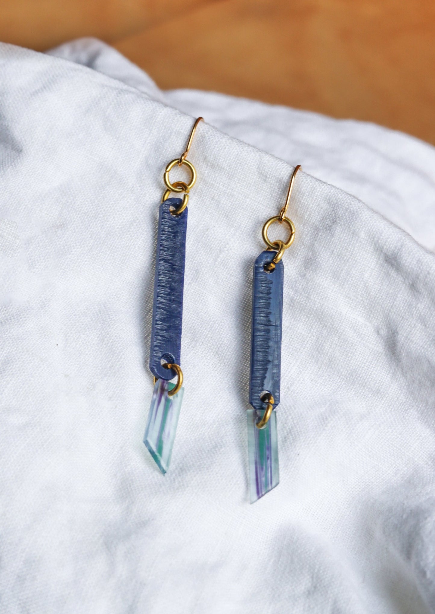 Acetate Azure Link Earrings