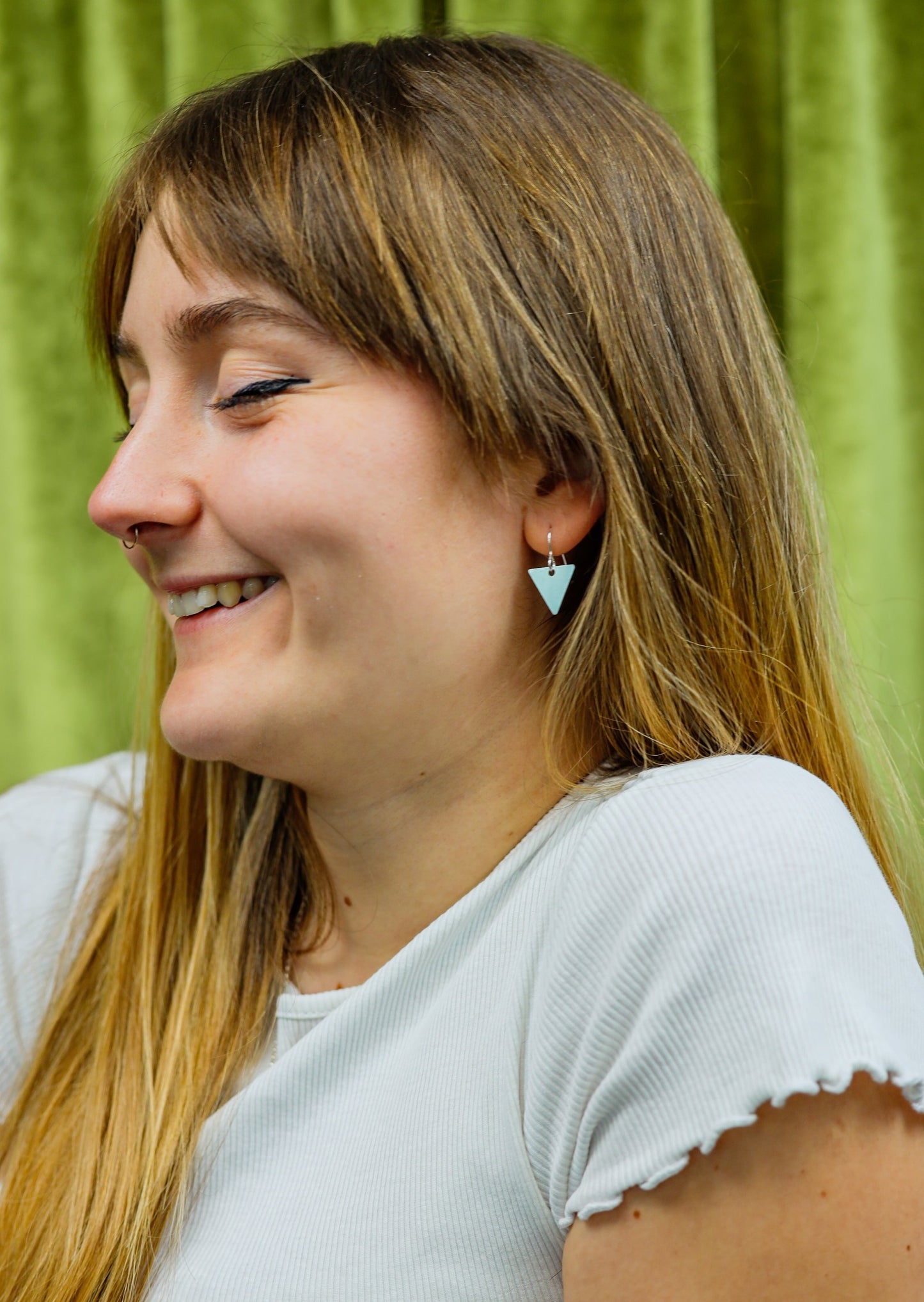 Tri Drop Silver Earrings