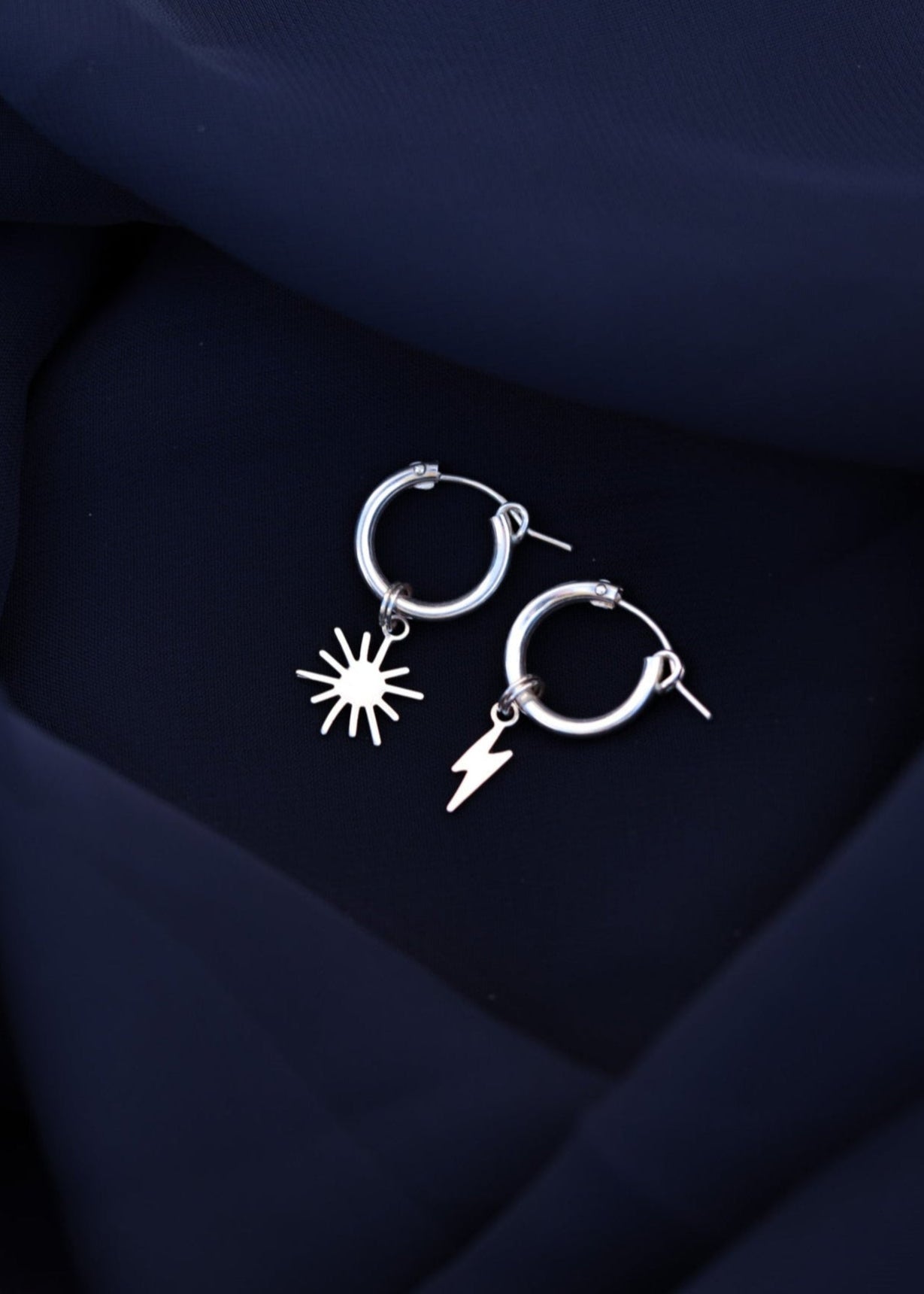 Sun & Storm Charm Hoops