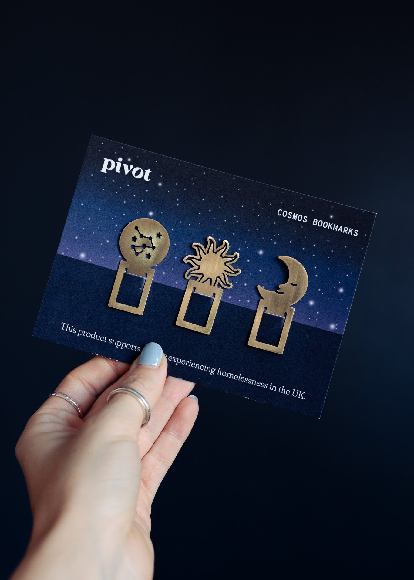 Cosmos Space Bookmark Trio - Brass