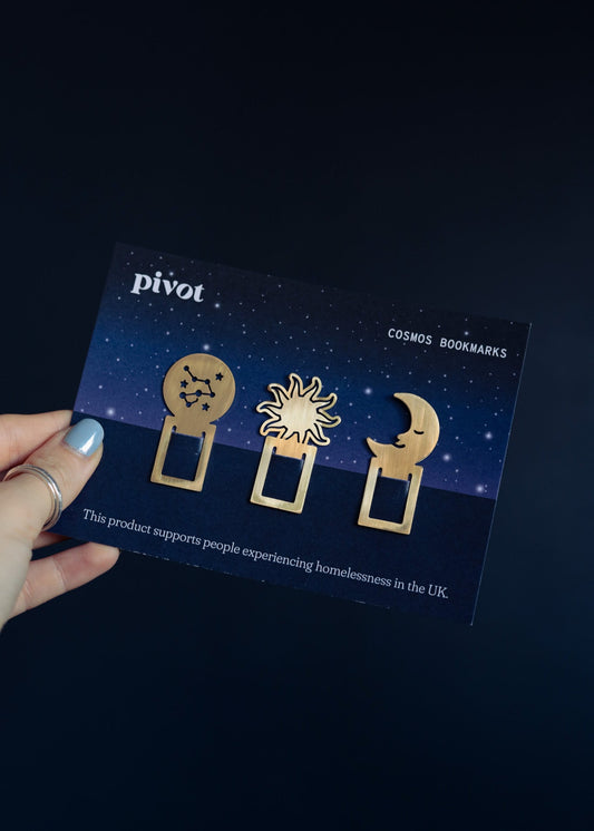 Cosmos Space Bookmark Trio - Brass