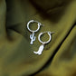 Cowboy & Cactus Charm Huggie Hoops