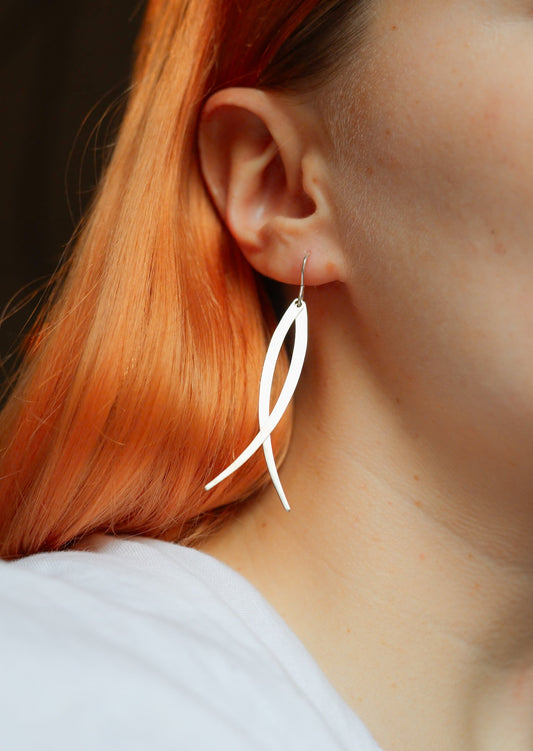 Wishbone Silver Earrings