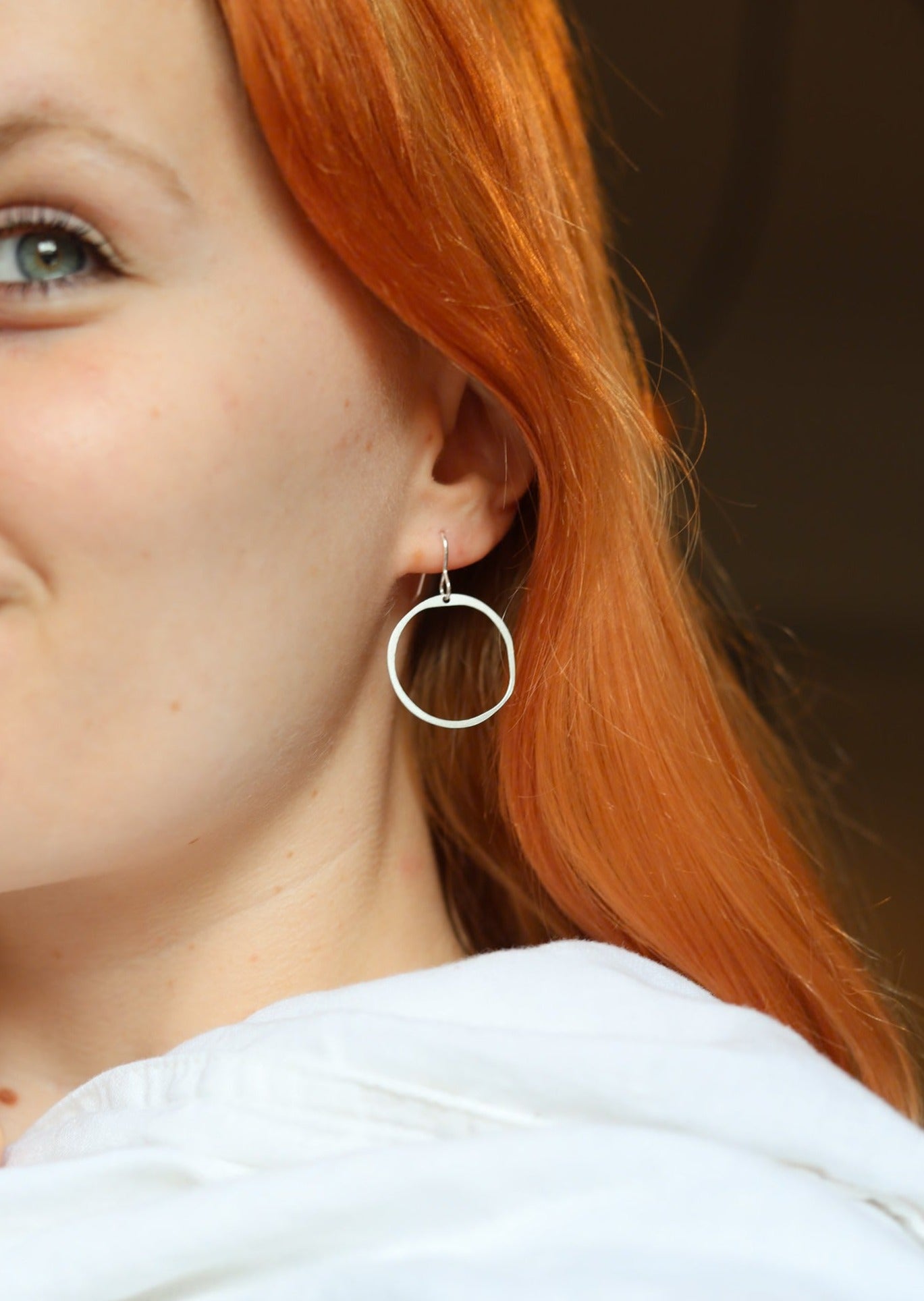 Organic Silver Hoop Earrings