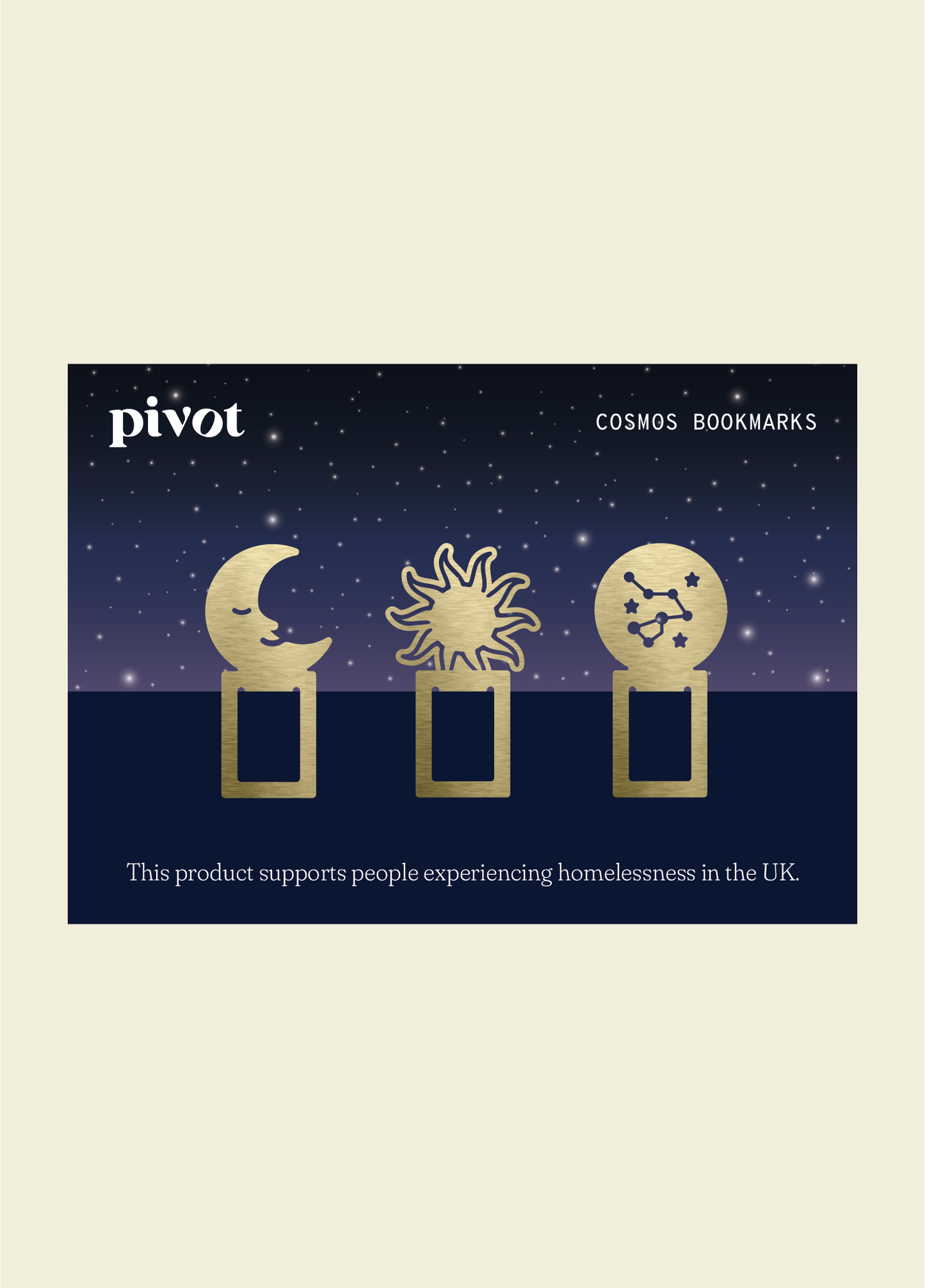 Cosmos Space Bookmark Trio - Brass