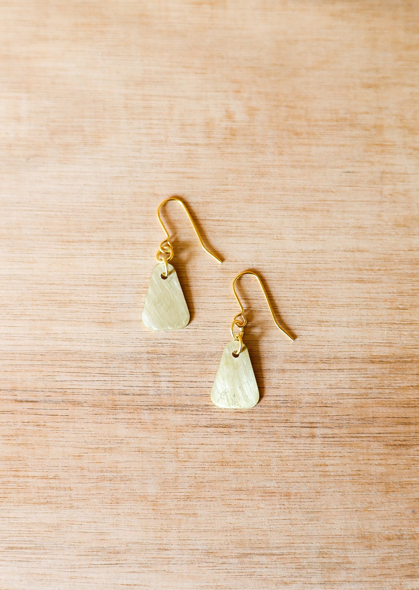 Rulo Triangle Brass Earrings