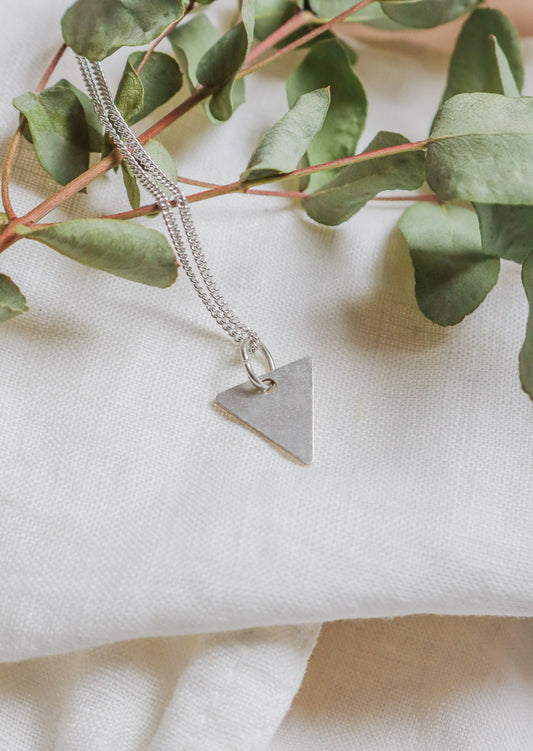 Tri Silver Pendant Necklace