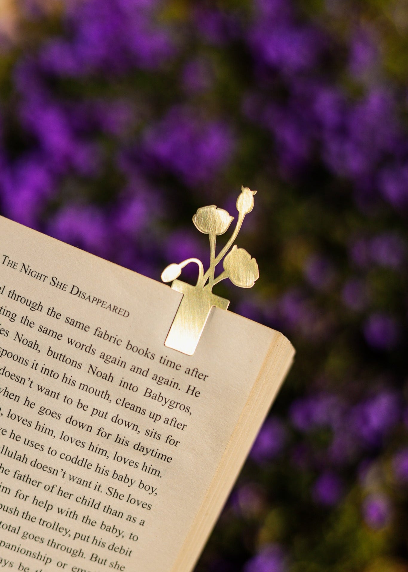 Wildflower Bookmark Trio - Brass
