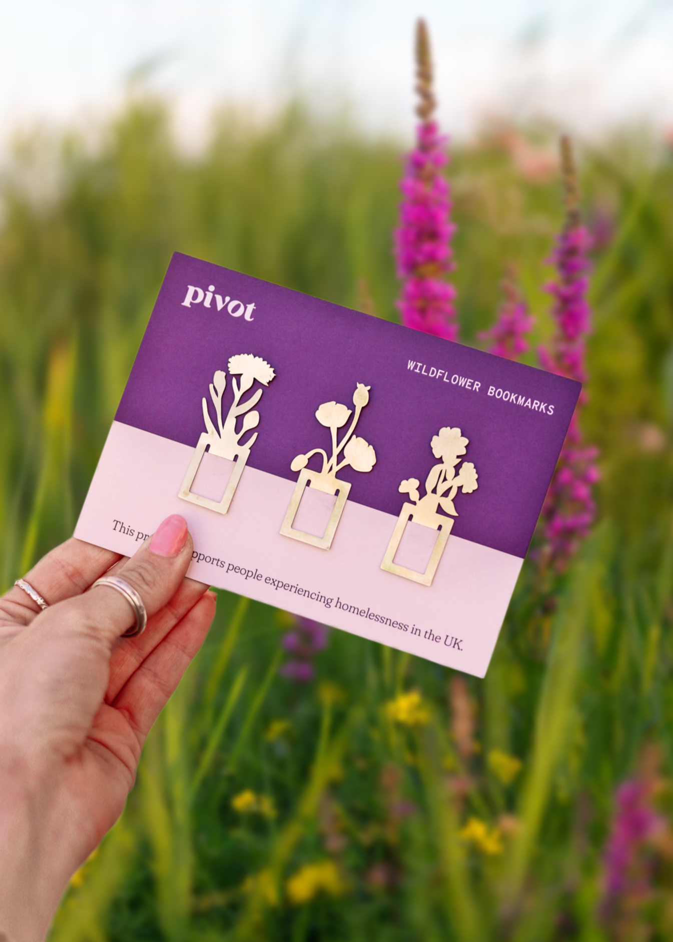 Wildflower Bookmark Trio - Brass